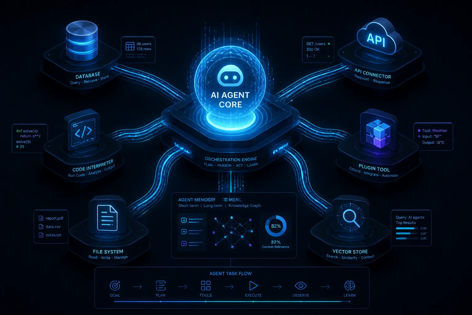 AI Agent ecosystem visualization